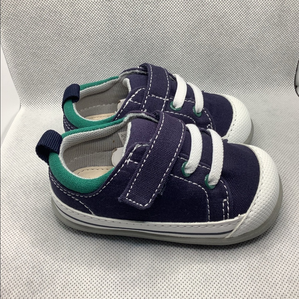 See Kai Run - Stevie II Navy Green Baby Sneakers NEW
